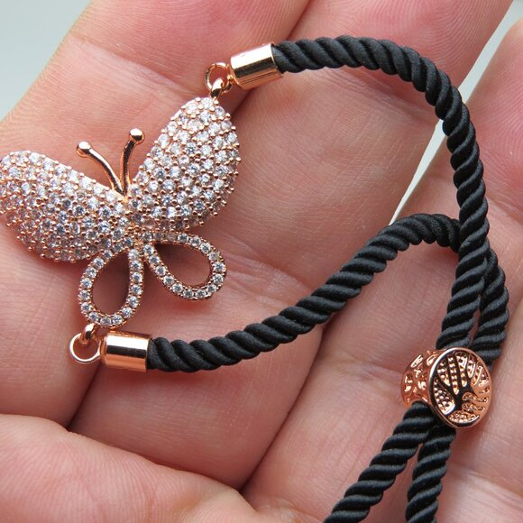 18k Rose Gold plated Butter fly Bracelet - Picture 1 of 3